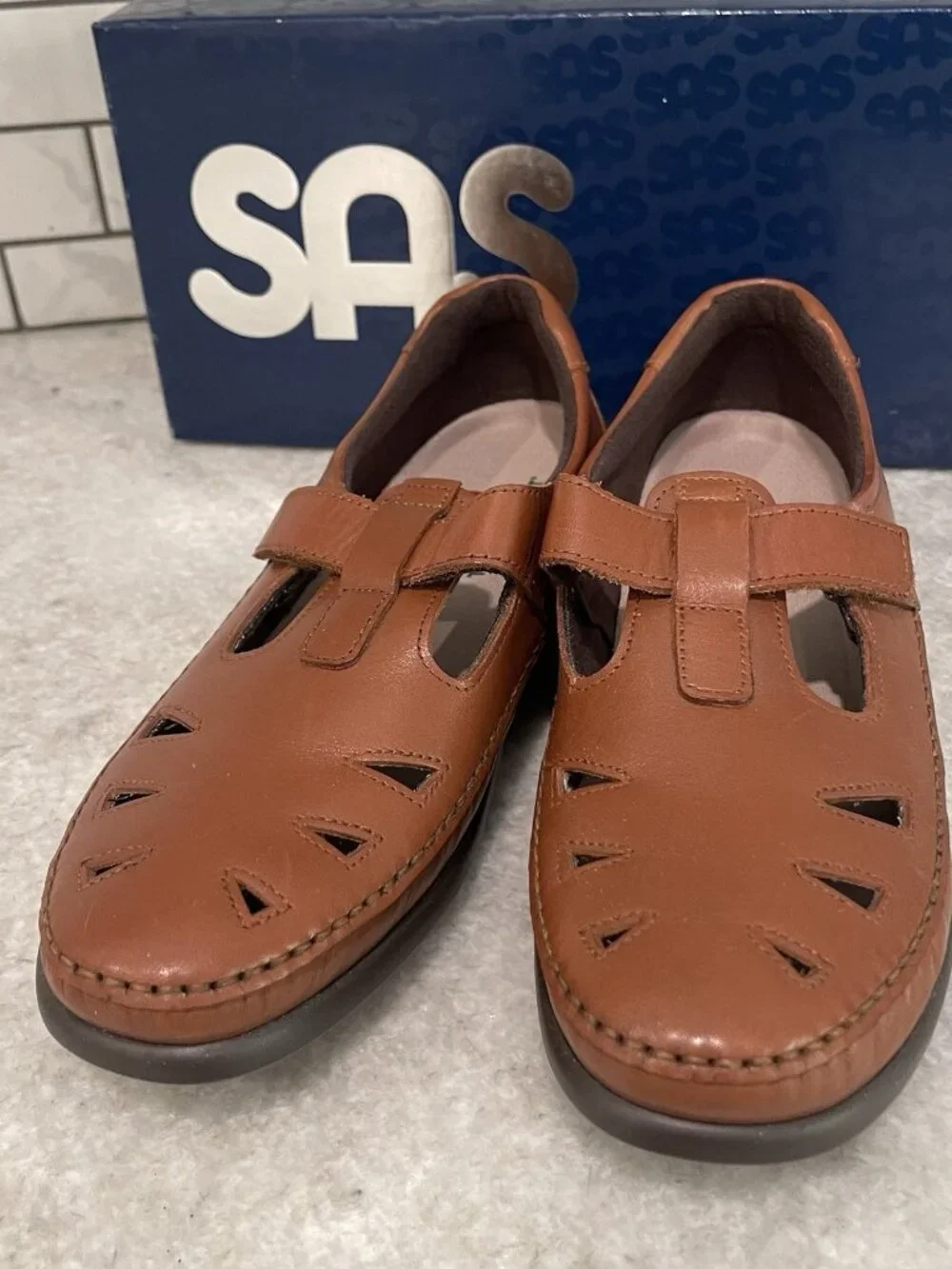 SAS  Shoes Womens‎ 9.5 Brown Leather Roamer Chestnut Tripad Comfort Made in USA